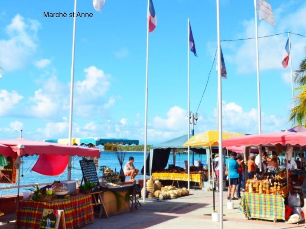 Studio Village Vacances,Vue Mer, Plage A 30M ,Wifi A Sainte Anne Extérieur photo